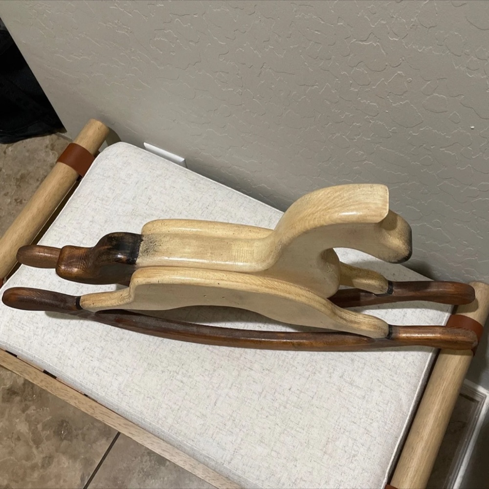 Boho Vintage Small Wooden Rocking Horse - Picture 8 of 8